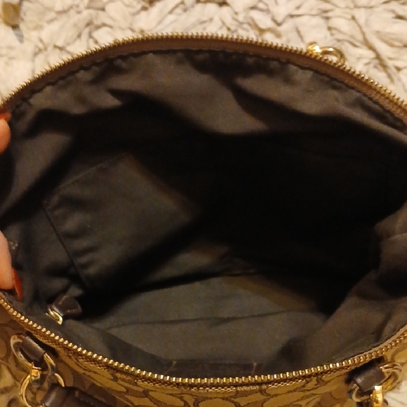 Coach Tan and Brown Signature Satchel - Picture 11 of 11